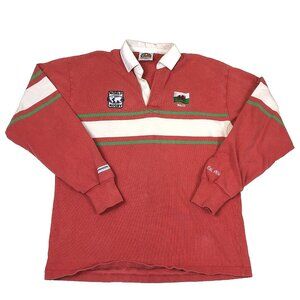 Vintage Mens Wales Barbarian World Rugby Long Sleeve Red Mens Size 2XL Canada